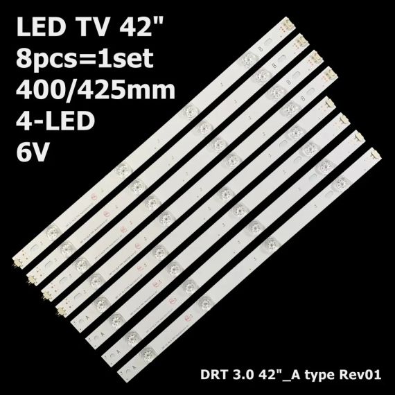 LED підсвітка TV LG 42" 825mm LG 42LY310 42LY320 42LY330 42LY331 42LY340 8 шт. (Велика лінза) Квадратна лінза 17 мм