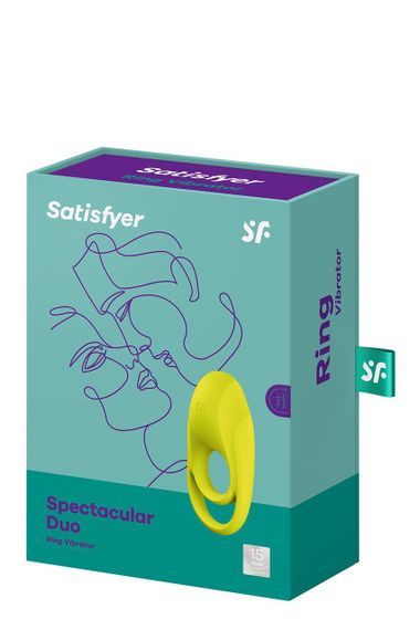 Ерекційне кільце з вібрацією Satisfyer Spectacular Duo жовте Sex Aura | Зображення 5