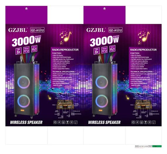 Система акустична портативна XPRO GZJBL100w-1212 зі світломузикою 2 бездротові мікрофони караоке (MER-15689_9244) | Зображення 8
