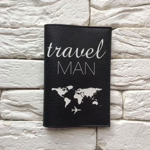 Обложка для паспорта Travel man (черный) | Зображення 1