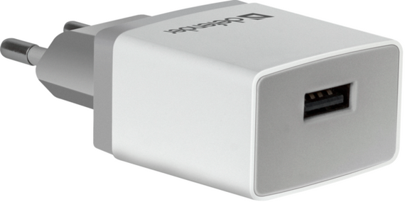Мережевий зарядний пристрій Defender UPA-21 White, 1xUSB, 5V/2.1A (83571) | Зображення 1