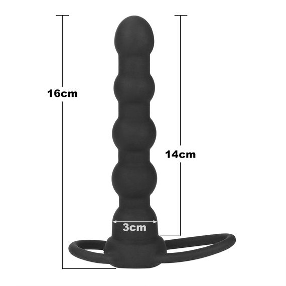 Насадка для подвійного проникнення - Anal Indulgence Collection Vibrating Rock Balled Double Prober | Зображення 8