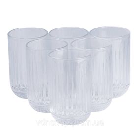 Набор стаканов из толстого стекла 6 штук по 450 мл прозрачный HP4149