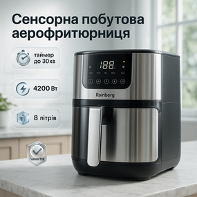 Фритюрница для пончиков Rainberg RB-2268 4200 Вт, Картошка фри без масла, Мультипечь с функцией гриля RS-76