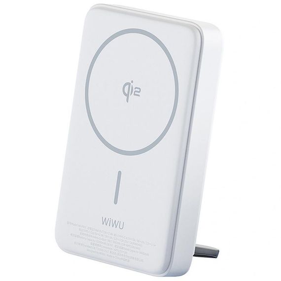 Портативний ЗП Power Bank WIWU Wi-P031 Magnetic з БЗП Qi2 30W 10000 mAh White | Зображення 2