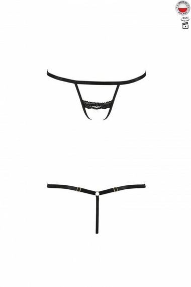 Трусики-стрепи Passion Exclusive SHELLY THONG, Чорний, L, XL, L/XL | Зображення 1