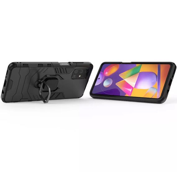 Ударостійкий чохол Transformer Ring for Magnet для Samsung Galaxy M31s Black | Зображення 3