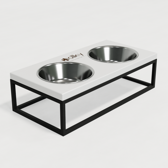 Миски на подставке для средних собак и больших котов Hollky Base M (2 × 0,95 л) BM-422110-BLWH | Зображення 6