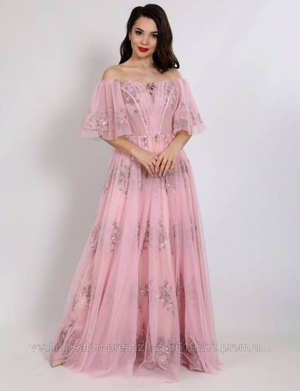 Рожева випускна сукня
