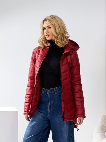 Елегантна жіноча парка, арт. 300, бордо | Зображення 6