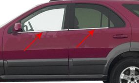 Окантовка стекол (4 шт, нерж) Carmos - Турецкая сталь для Kia Sorento 2002-2009 гг