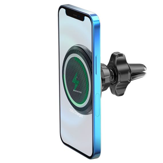 Автодержатель с БЗУ Borofone BH45 магнитный (PD 15W) Черный | Зображення 3
