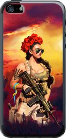 Чехол на iPhone 5s Украинка с оружием "5316u-21-17620"