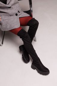 Ботфорти жіночі утеплені 590111 Чорні 36 37 38 39 40 41