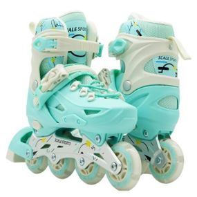 Ролики розсувні дитячі розмір 39-42 Scale Sports Mint LF 605 Бірюзові з білим