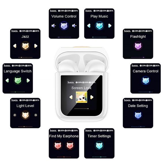 Беспроводные TWS наушники Hoco EW86 Cat White | Зображення 5