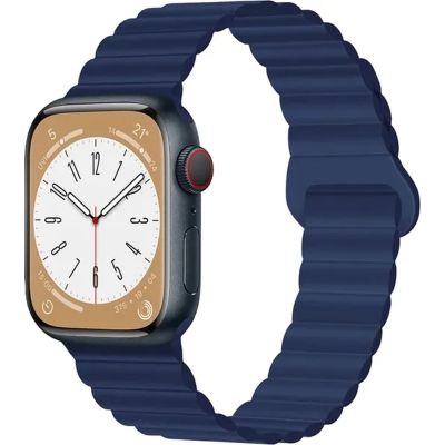 Ремешок для смарт-часов Drobak Silicone Magnetic Link для Apple Watch All Series Ultra 2 49/45/44/42mm Midnight blue (898927)