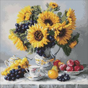 Алмазна мозаїка "Соняшники з виноградом" ©art_selena_ua AMO8338, 40х40 см