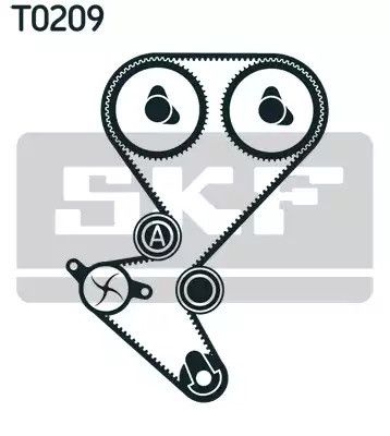 Помпа + комплект ремня ГРМ CITROËN C4, PEUGEOT 207, SKF (VKMC03258) | Зображення 1