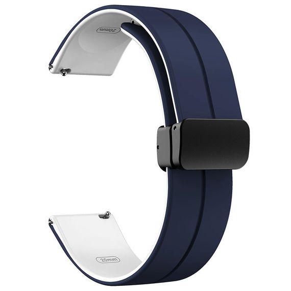 Силиконовый ремешок Classy для Smart Watch 20mm Blue / White | Зображення 1