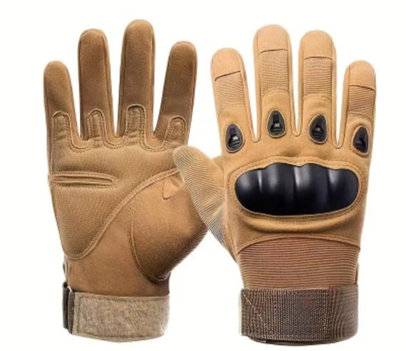 Тактичні рукавички з твердим захистом, повнопалі пісочний
