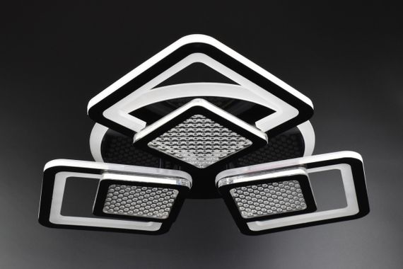 Люстра світлодіодна стельова LED світильник для квартири на стелю лед з пультом 26038 Чорний 9х49х49 см.