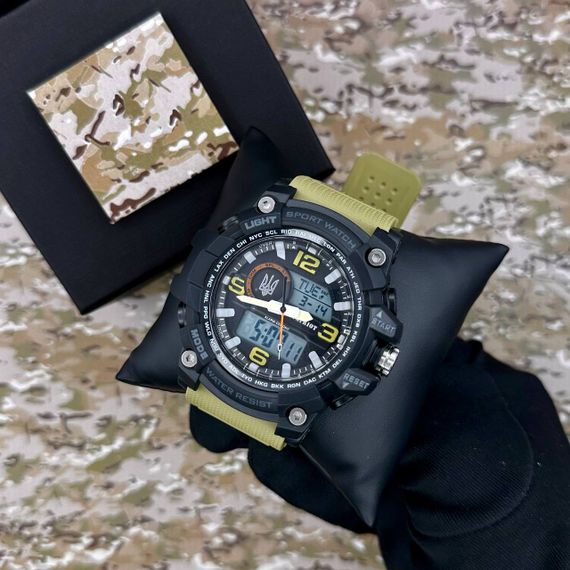 Годинник наручний Patriot 012BKKHUASI Тризуб срібло Чорні з хакі. + Коробка | Зображення 2