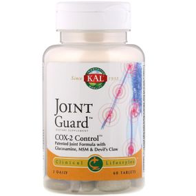 Глюкозамін хондроїтин і МСМ, Joint Guard, COX-2 Control, KAL, 60 таблеток