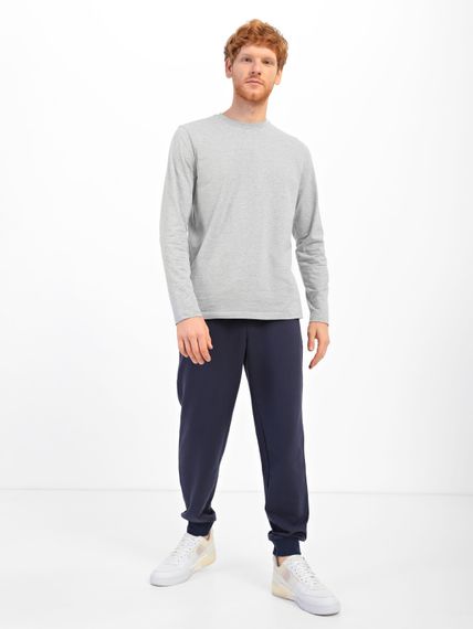 Лонгслів для чоловіків сірий меланж, 2XL | Зображення 2