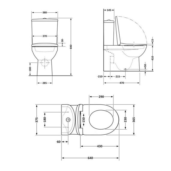 Унітаз підлоговий Qtap Jay Eco Ultra Quiet із сидінням Soft-close 640x360x835 мм QTJAY27W48749 White | Зображення 1