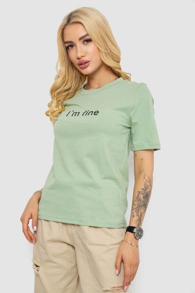 Футболка жіноча з принтом, колір оливковий, 241R1833 | Зображення 2