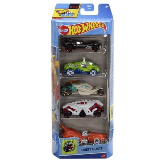 Hot Wheels Street Beasts Набор из 5-ти машинок Хот Вилс Уличные чудовища | Зображення 1