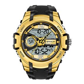 Чоловічий годинник Sanda 6015 Black-Gold