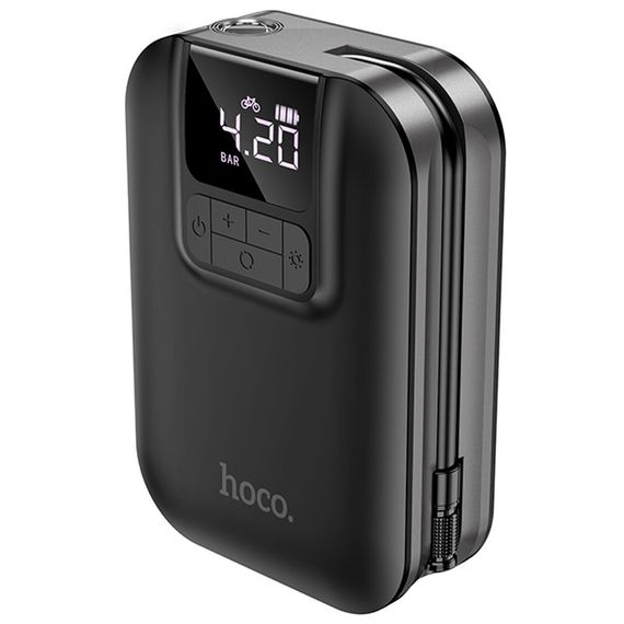 Автомобільний насос Hoco S53 Breeze portable portable smart air pump Black | Зображення 2
