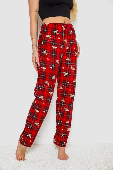 Штани жіночі домашні, колір червоний, 238R1101-2 | Зображення 2