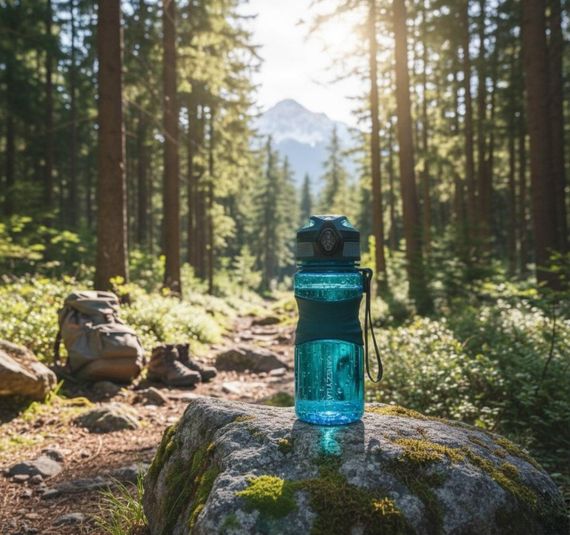 Еко-пляшка KANGZYUAN 450 мл — Блакитна Tritan BPA-free, ударостійка, спортивна з ергономічною кришкою | Зображення 5