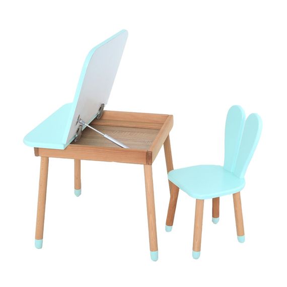 Детский стол 04-025B-DESK, со стульчиком, голубой | Зображення 1