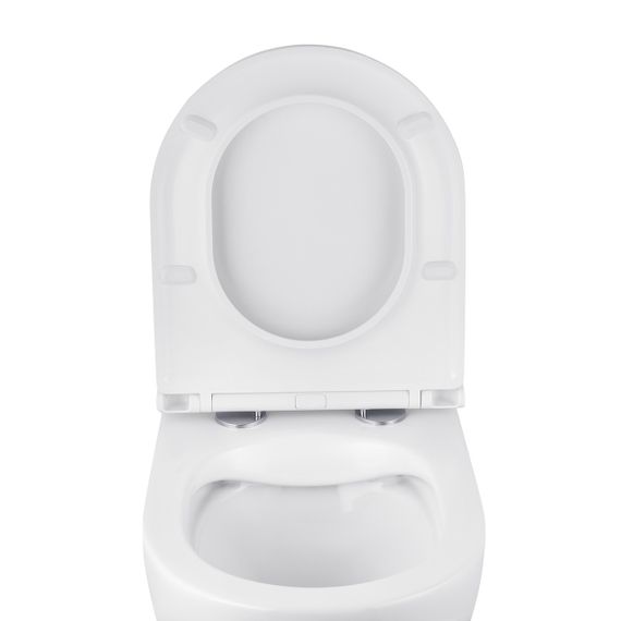 Унітаз підвісний безобідковий Kroner Harz WHI493736 RIMLESS з сидінням Slim Duroplast / Soft-close / Quick rel | Зображення 5