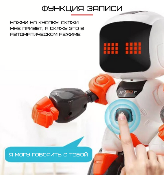 Игрушка Робот Интерактивный Говорящий Программируемый Робот На Радиоуправлении Со Светом и Звуком 3 in 1 | Зображення 4