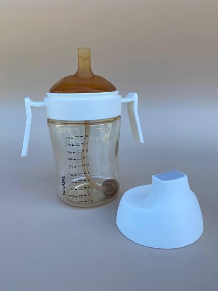 Поїльник дитячий HEORSHE 300 мл Білий | Зображення 4