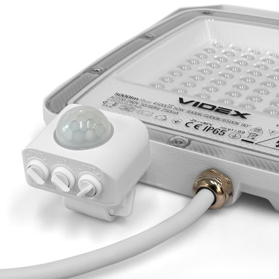 Світлодіодний прожектор VIDEX F5 50W 3000-5000-6500K з датчиком руху 230V White (VL-F5-050CW-S) | Зображення 5