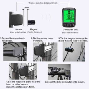 Велосипедний комп'ютер SunDing SD-563C бездротовий GZ-43