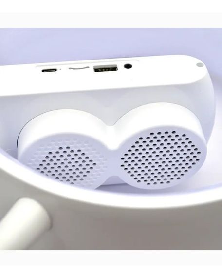 Настольная лампа-ночник Led Wireless Charging Speaker Google G11 (8527) 15W  беспроводная с колонкой, радио, будильником и беспроводной зарядкой White | Зображення 9