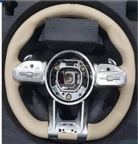 Кермо AMG 2018-Style (бежевий, 4pin) для Mercedes E-сlass W213 2016-2023 рр