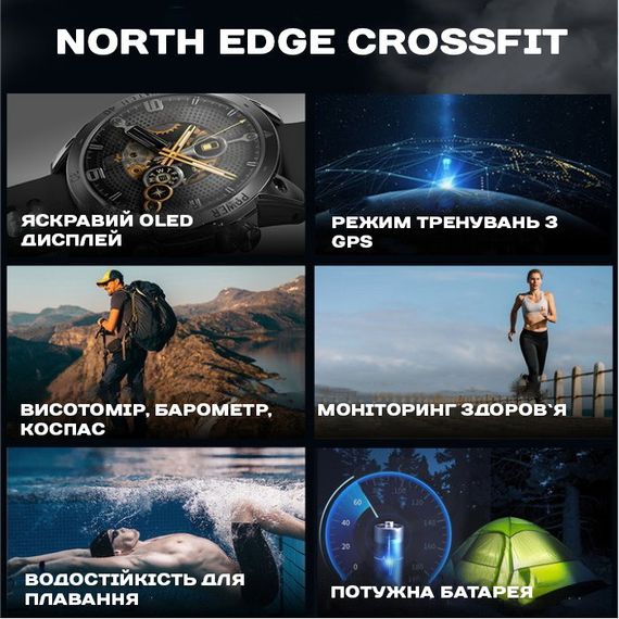 North Edge CrossFit GPS Black с компасом | Зображення 8
