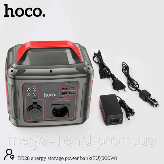 Портативна електростанція Hoco Energy storage power bank DB28 80000mAh |300W, 3USB/Type-C/AC, PD/QC| | Зображення 8
