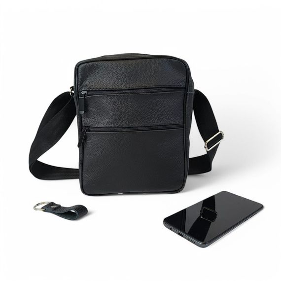 Стильна чоловіча шкіряна сумка через плече – преміальна якість та місткість, велика чоловіча сумка | Зображення 3