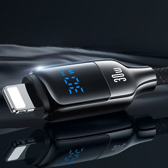 Дата кабель Usams US-SJ741 Digital Display HX Ser. Type-C to Lightning 30W (1.2m) Tarnish | Зображення 3