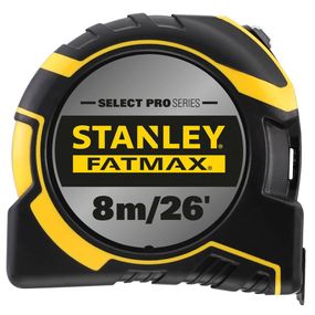 Рулетка измерительная FatMax®Autolock длиной 8 м/26, шириной 25 мм, в прорезиненном корпусес, двухсторонней шкалой STANLEY