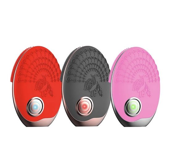 Ультразвукова Електрична Силіконова Щітка Масажер Для Обличчя з Функцією фототерапії Чорна | Зображення 7